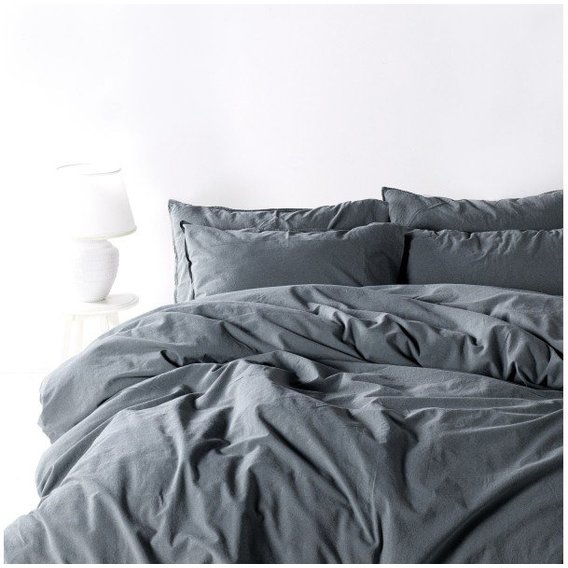 Комплект постельного белья SoundSleep Stonewash Adriatic dark gray темно-серое, Двуспальный евро (92370777)