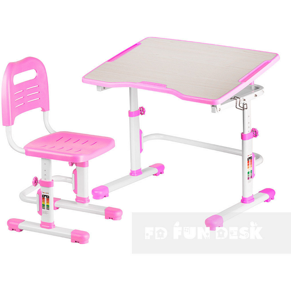 Комплект FunDesk Парта и стул-трансформеры Vivo II Pink