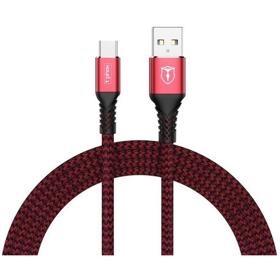 Кабель T-PHOX USB Cable to USB-C Jagger 1m Red (T-C814 red)