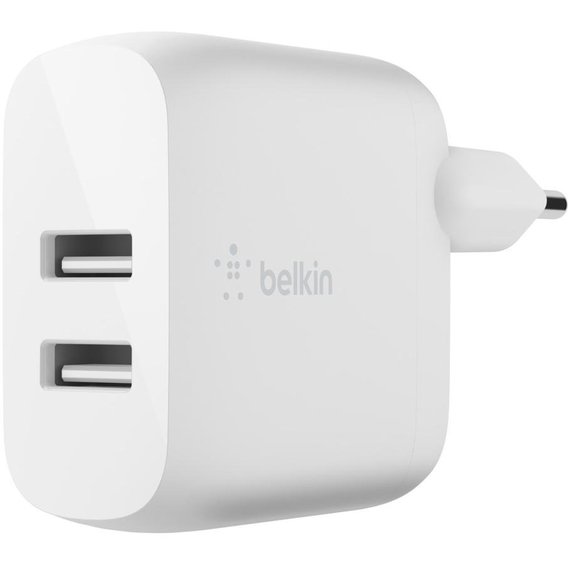 Зарядное устройство Belkin Wall Charger Home 2xUSB 24W White (WCB002VFWH)