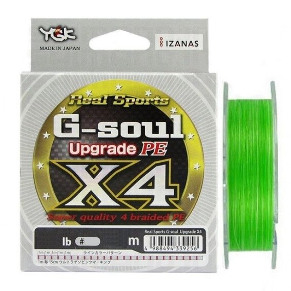 Шнур YGK G-Soul X4 Upgrade 200m #0.2/4lb ц:салатовый (5545.01.08)