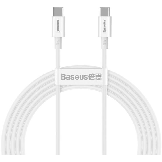 Кабель Baseus Cable USB-C to USB-C Superior Series PD 100W 2m White (CATYS-C02)