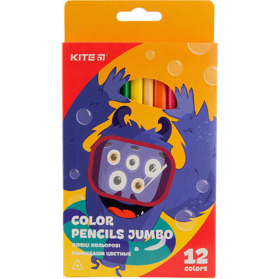 Карандаши цветные трёхгранные Kite Jolliers Jumbo K19-048-5, 12 шт.