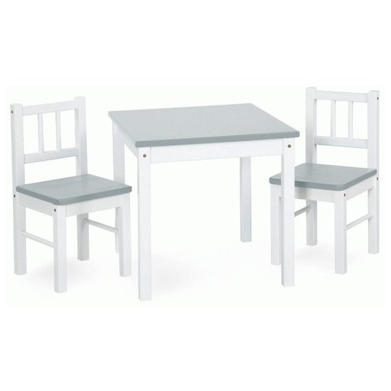Стол с 2 стульями Klups Joy бело-серый