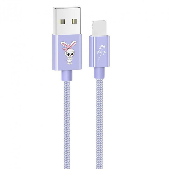 Кабель Usams USB Cable to Lightning U8 1.2m Violet (US-SJ234)