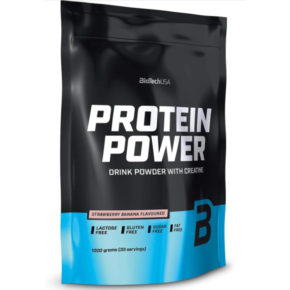 Протеин BioTechUSA Protein Power 1000 g / 33 servings / Strawberry Banana