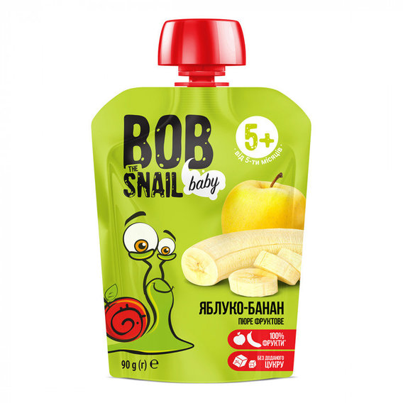 Пюре Bob Snail Яблоко-банан 90 г