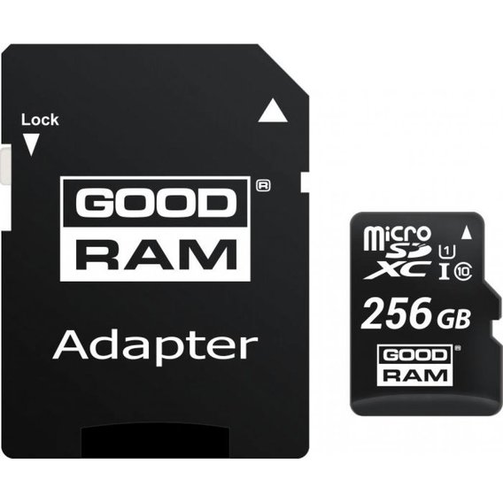 Карта памяти GOODRAM 256GB microSDXC Class 10 UHS-I U1 + adapter (M1AA-2560R12)
