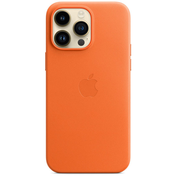 Аксессуар для iPhone Apple Leather Case with MagSafe Orange (MPPR3) for iPhone 14 Pro Max