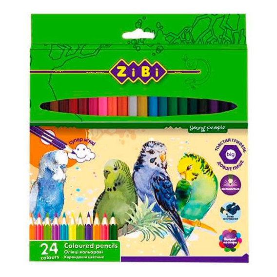 Карандаши цветные ZiBi Soft 24 цвета