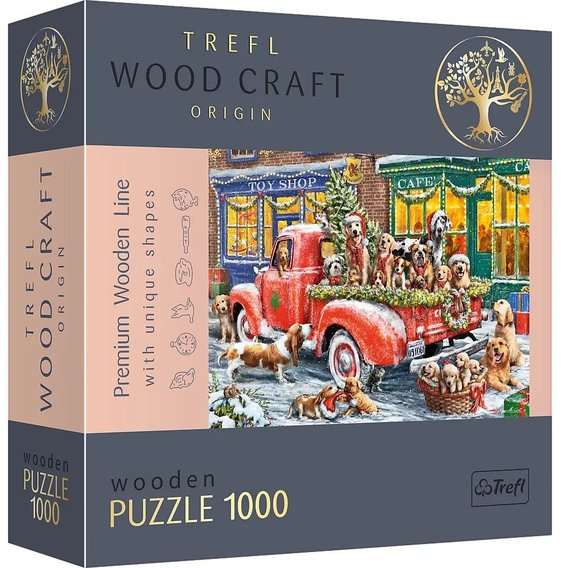 Пазлы Trefl фигурные из дерева Маленькие помощники Санты 1000 элементов (20170)
