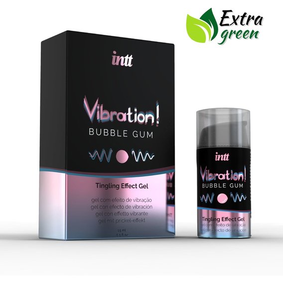 Жидкий вибратор Intt Vibration Bubble Gum EXTRA GREEN (15 мл)