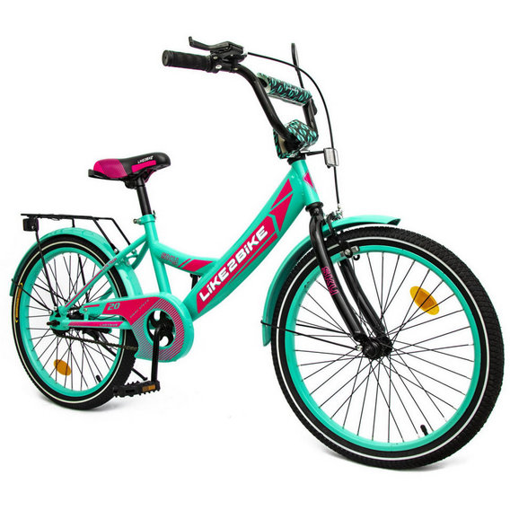Велосипед подростковый 2-х колесный 20'' 212003 (RL7T) Like2bike Sky, бирюзовый, рама сталь, со звонком