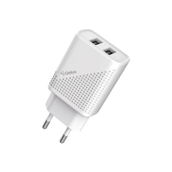 Зарядное устройство Gelius USB Wall Charger 2xUSB Pro Vogue 2.4A White (GP-HC011)