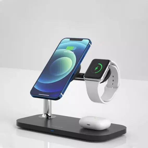 Зарядное устройство Proove Wireless Charger Magnetic Field 15W Black for iPhone 15 I 14 I 13 I 12 series, Apple Watch and Apple AirPods