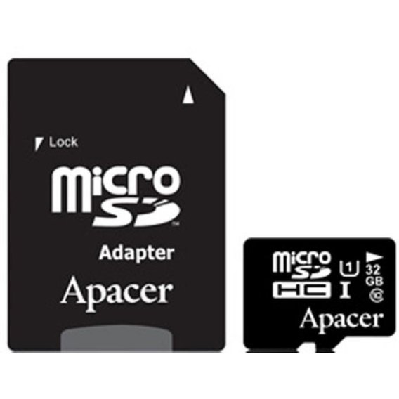 Карта памяти Apacer 32GB microSDHC Class 10 UHS-I U1 + adapter (AP32GMCSH10U1-R)