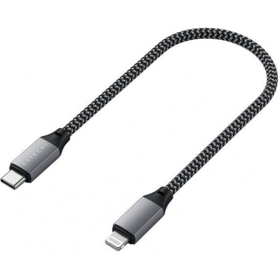 Кабель Satechi Cable USB-C to Lightning 25cm Space Grey (ST-TCL10M)