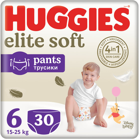 Подгузники Huggies Elite Soft 6 (15-25 кг) Mega 30 шт (5029053582436)
