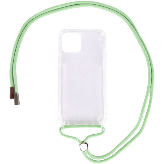 Аксессуар для iPhone TPU Case Crossbody Transparent Mint for iPhone 12 Pro Max