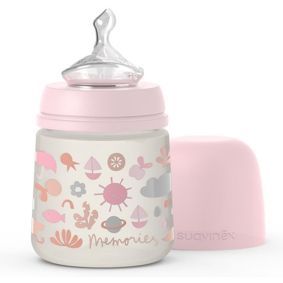 Бутылочка для кормления Suavinex Memories Истории малышей 150 мл розовая (307108)