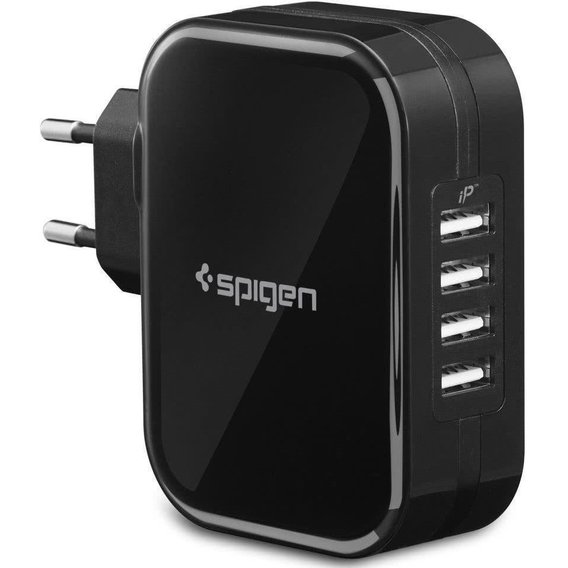 Зарядное устройство Spigen USB Wall Charger 4xUSB Black (000AD23962)