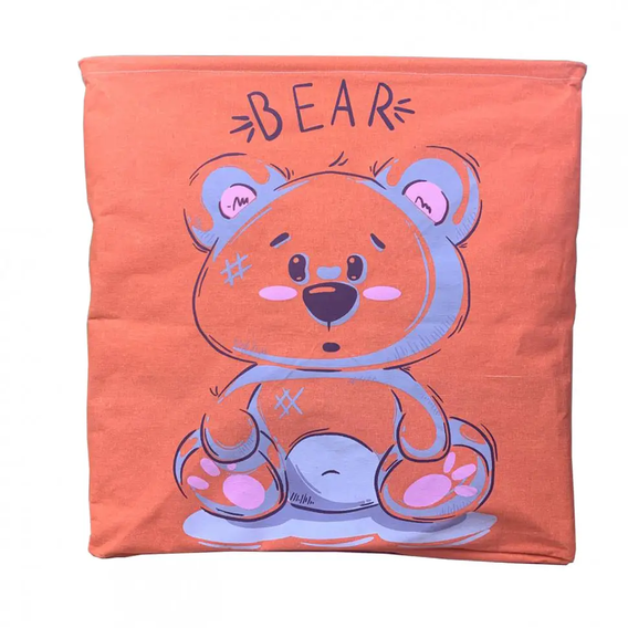 Корзина для игрушек Metr+ Медведь водонепроницаемая пропитка Оранжевая (CLR618)