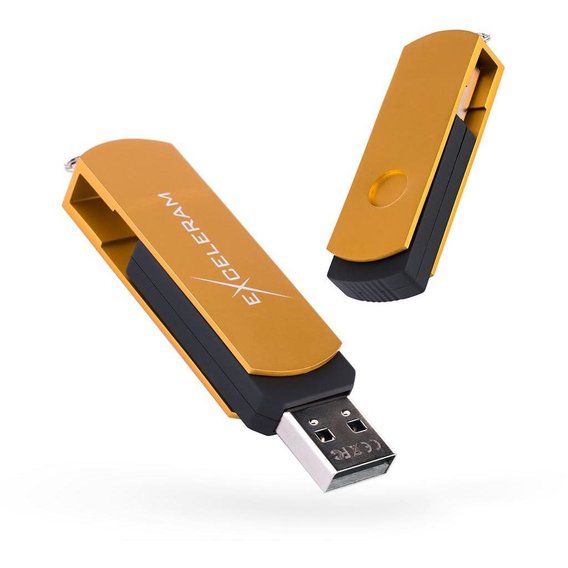 USB-флешка eXceleram 64GB P2 Series USB 2.0 Gold/Black (EXP2U2GOB64)