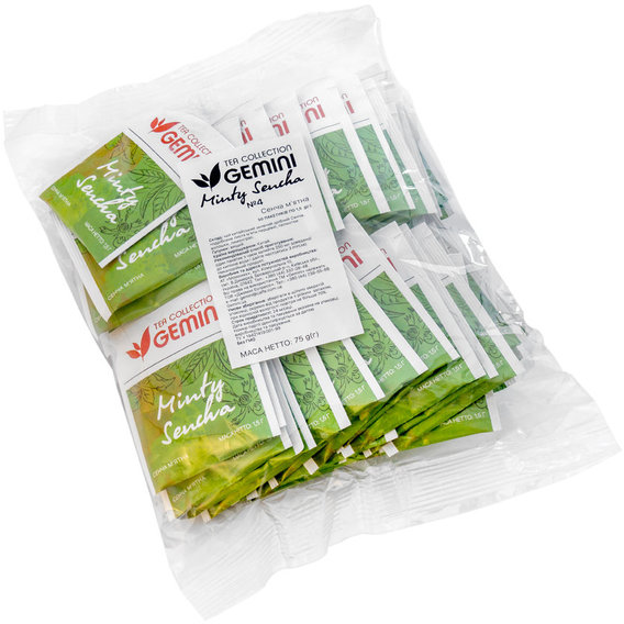 Чай Gemini зелёный Tea Collection Minty Sencha пакетированный 50х1.5 г (4820156430690)