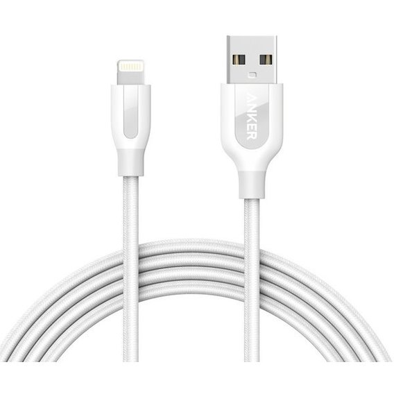 Кабель ANKER USB Cable to Lightning Powerline+ V2 1.8m White (A8122H22)