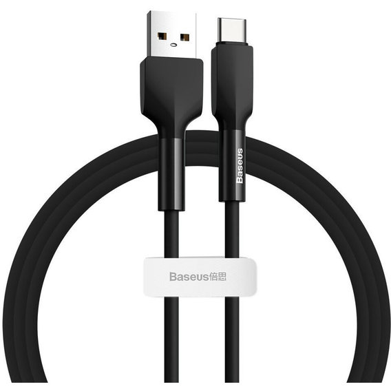 Кабель Baseus USB Cable to USB-C Silica Gel 1m Black (CATGJ-01)