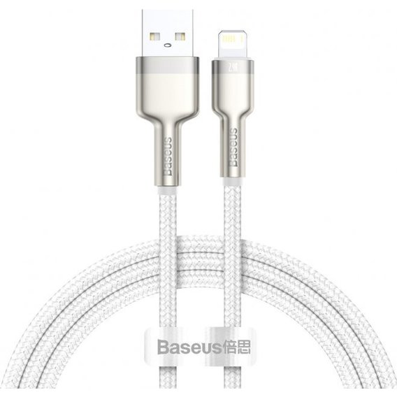 Кабель Baseus USB Cable to Lightning Cafule Metal 2.4A 1m White (CALJK-A02)