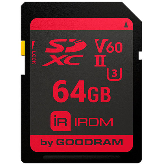 Карта памяти GOODRAM 64GB IRDM SDXC V60 UHS-II U3 (IR-S6B0-0640R11)