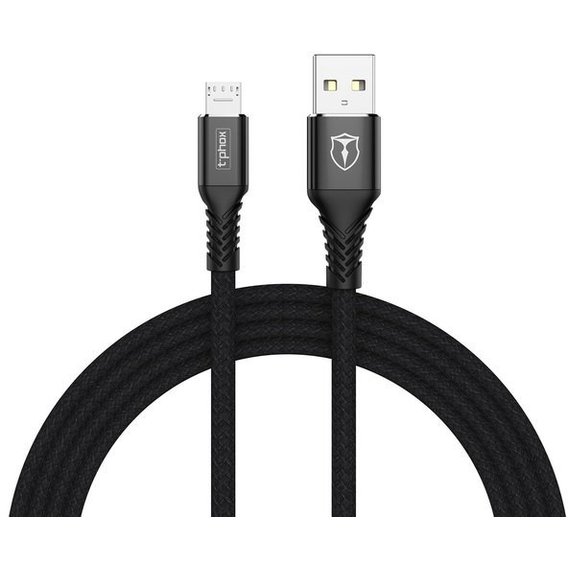 Кабель T-PHOX USB Cable to microUSB Jagger 2m Black (T-M814(2) black)