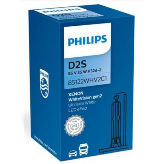 Лампа ксеноновая PHILIPS D2S WhiteVision gen2 85V 35W 5000K (85122WHV2C1) -1шт.