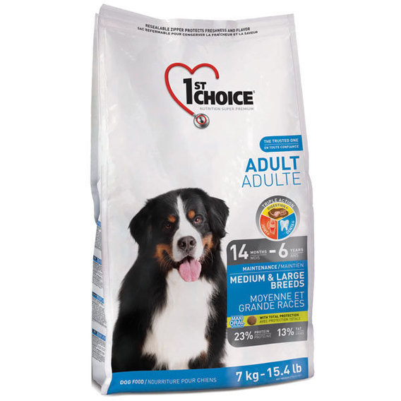 Сухий корм для дорослих собак середніх і великих порід 1st Choice зі смаком курки 15 кг