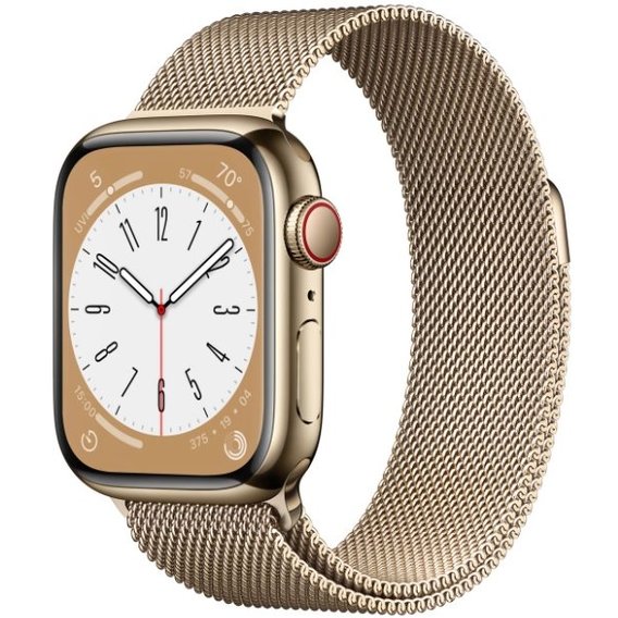 Apple Watch Series 8 41mm GPS+LTE Gold Stainless Steel Case with Gold Milanese Loop (MNJG3/MNJE3/MNJF3)
