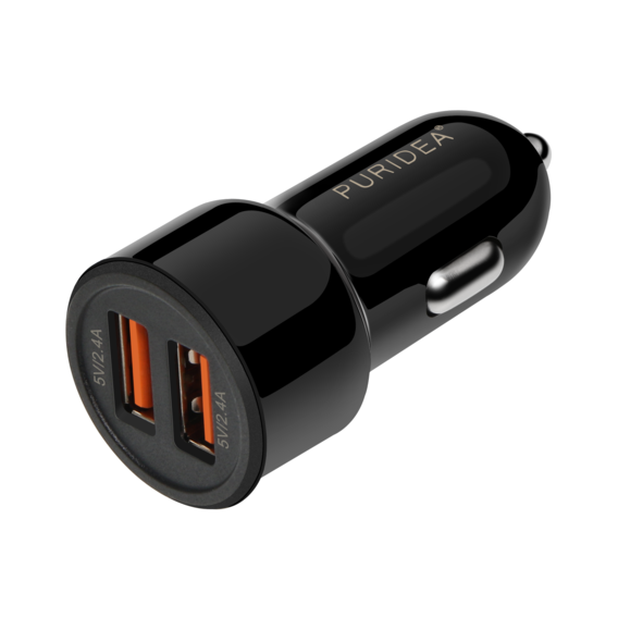 Зарядное устройство Puridea USB Car Charger 2xUSB CC02 Dual Fast Charge Black (CC02-Black)