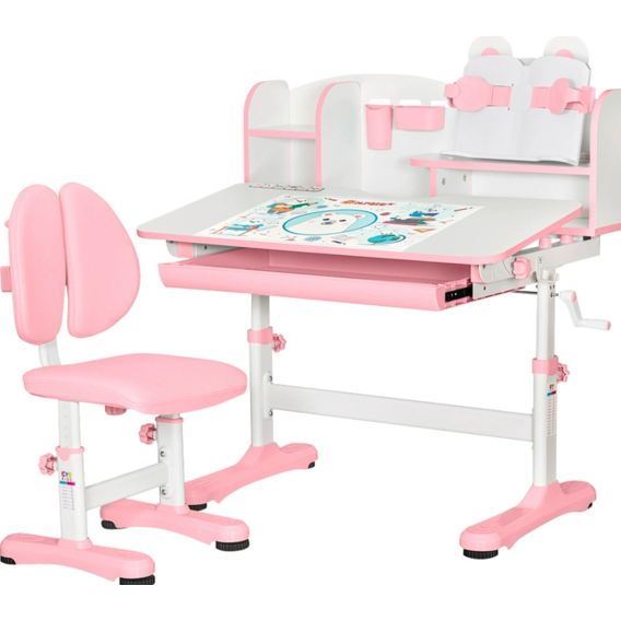 Комплект мебели (стол + стульчик + полка) Evo-kids BD-29 Panda XL Pink (BD-29 PN)