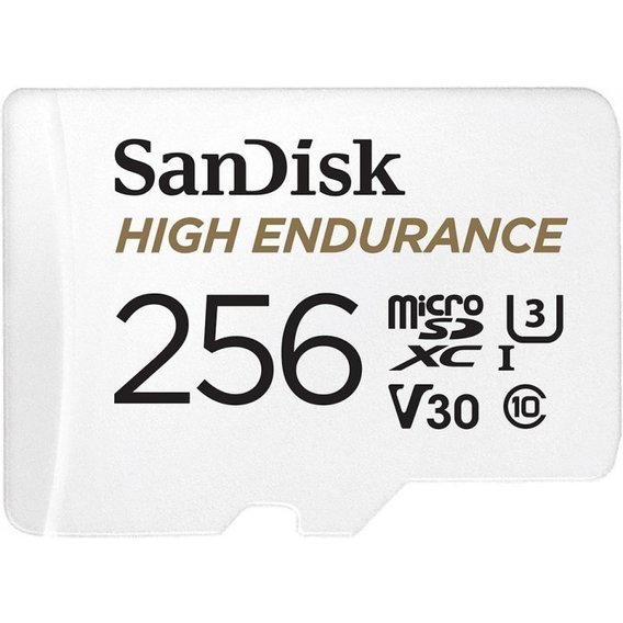 Карта памяти SanDisk 256GB microSDXC Class 10 UHS-I U3 V30 High Endurance (SDSQQNR-256G-GN6IA)