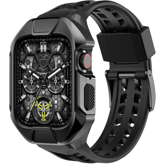 Аксессуар для Watch Rubber TPU with Stainless Steel Case Black (FLS181115) for Apple Watch 44/45/49mm Ultra