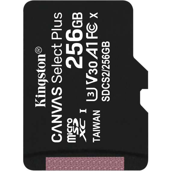 Карта памяти Kingston 256GB microSDXC UHS-I U3 V30 A1 Canvas Select Plus (SDCS2/256GBSP)