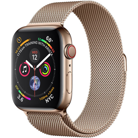 Apple Watch Series 4 44mm GPS+LTE Gold Stainless Steel Case with Gold Milanese Loop (MTV82, MTX52)