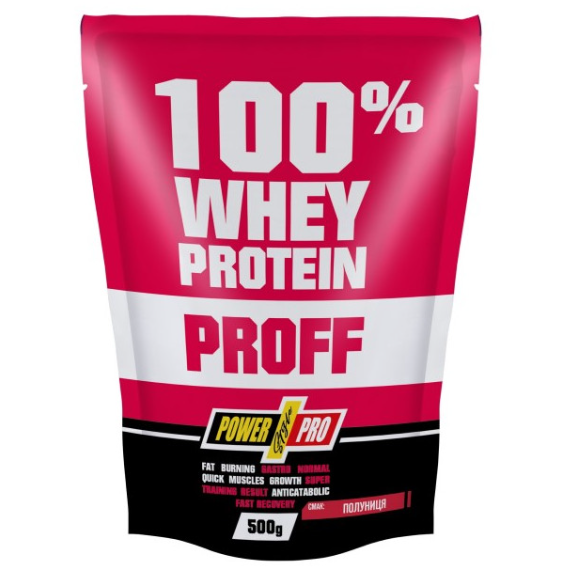 Протеин Power Pro 100% Whey Protein Proff 500 g / 16 servings / strawberry