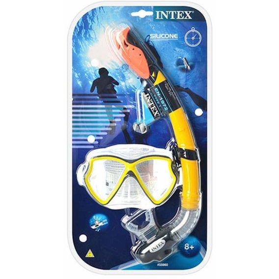 Набор для плавания Intex Профи, маска, трубка, желтый (55960)
