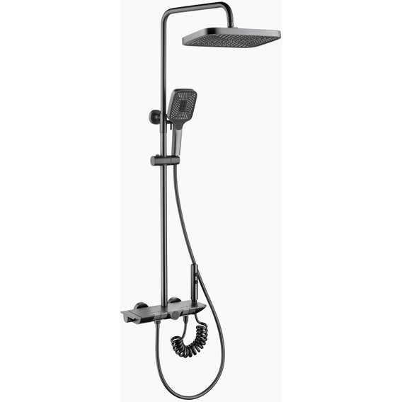 Душова система Lefton Thermostatic Shower System with Temperature Display and 4 Water Outlet Modes-SST2204 Grey