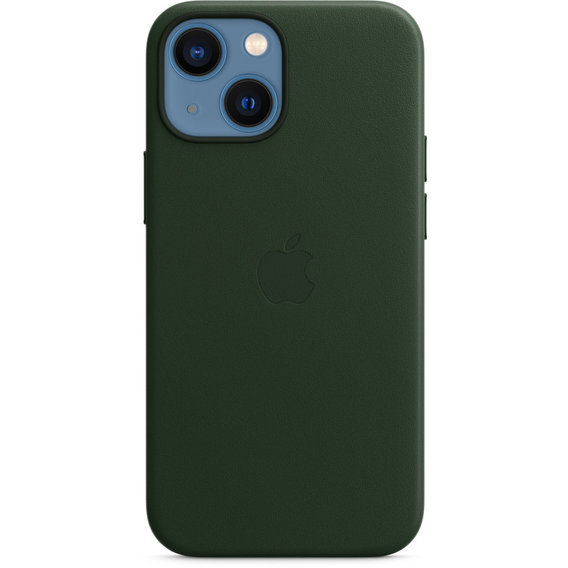Аксессуар для iPhone Apple Leather Case with MagSafe Sequoia Green (MM0J3) for iPhone 13 mini UA