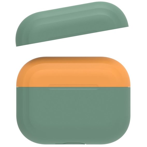 Чехол для наушников AhaStyle Silicone Duo Case Midnight Green/Orange (AHA-0P200-DDO) for Apple AirPods Pro