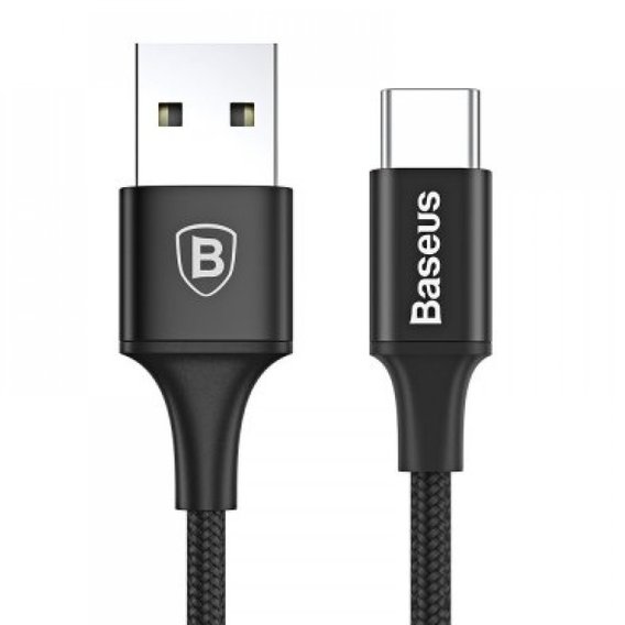 Кабель Baseus USB Cable to USB-C Rapid Indicator 2m Black (CATSU-C01)