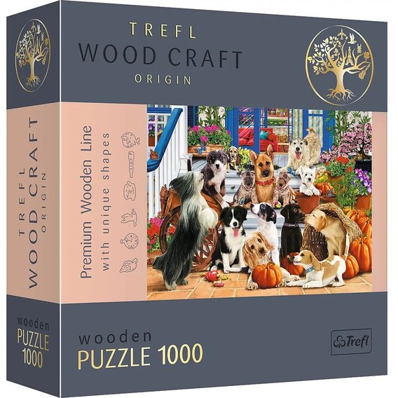 Пазлы Trefl фигурные из дерева Собачья дружба 1000 элементов (20149)