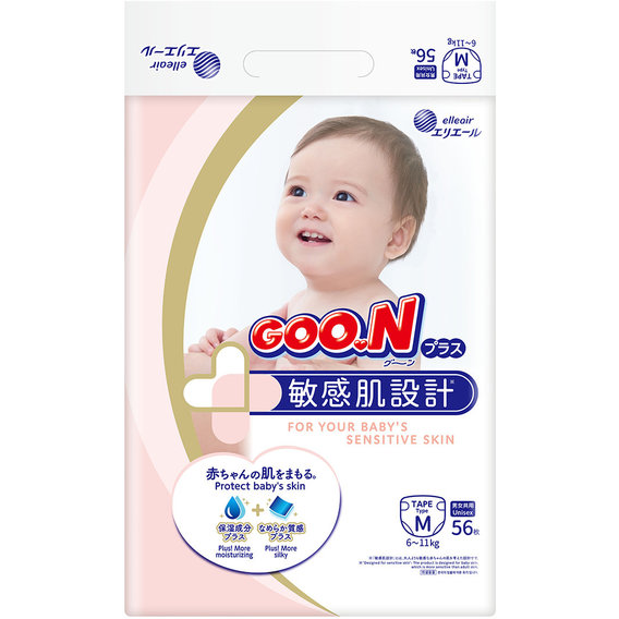Подгузники для детей Goo.N Plus 6-11 кг М 56 шт. (21000628)